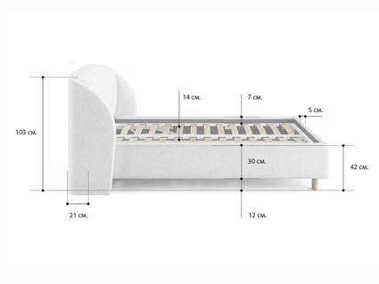 Кровать Сонум Valencia Кашемир Латте (с подъемным механизмом) 90х200
