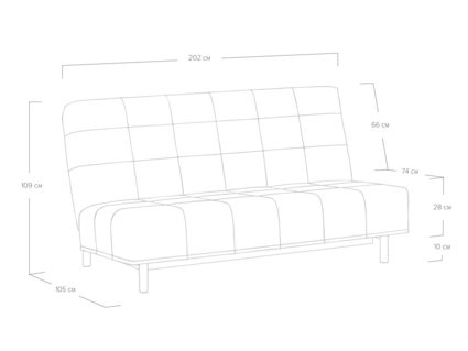 Диван Сонум Liberty box Микровелюр серый Длина 202 см