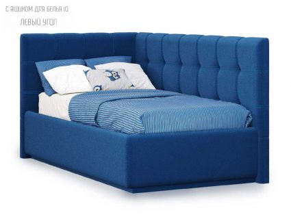 Кровать Nuvola Sabina угловая Velutto 26 (с подъемным механизмом) 180х190