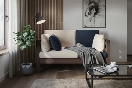 Диван Арско Домино Мини двухместный сине-бежевый Длина 141 см