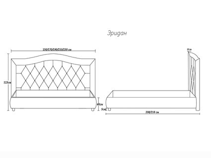 Кровать Димакс Эридан Нуар с подъемным механизмом 200х190